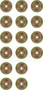 Daewoo valve stem seals-inl/exh 16pc 6X10.5X16 HAT TYPE