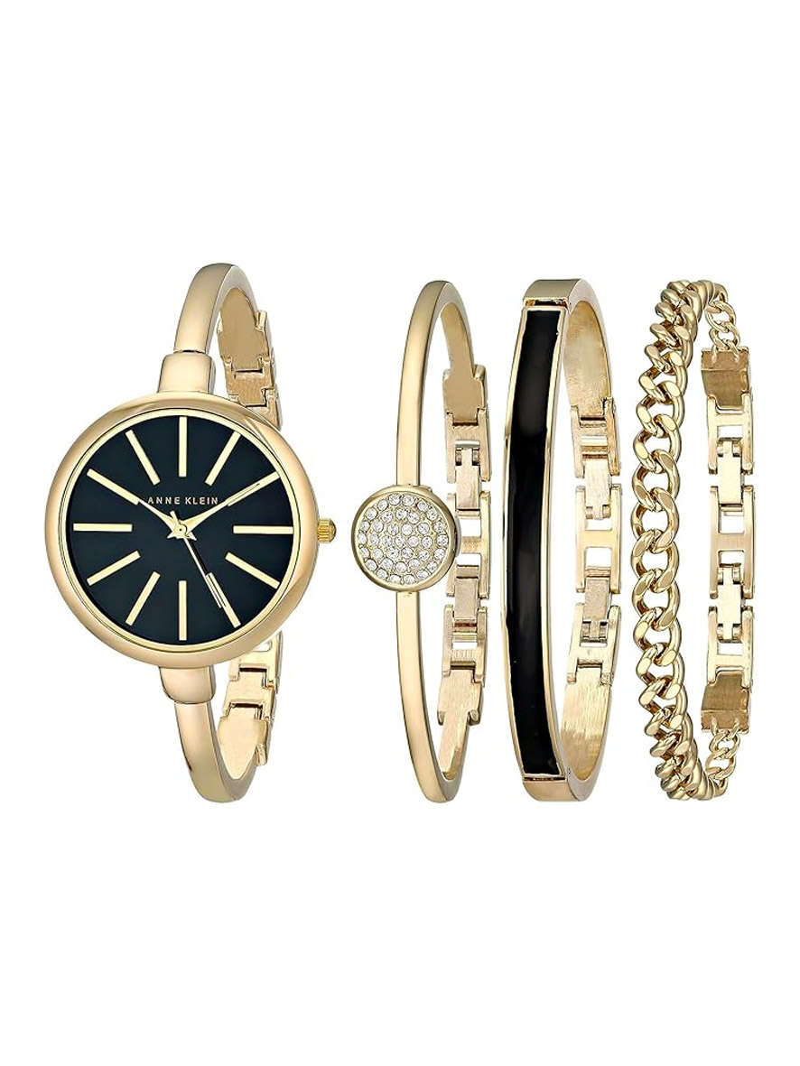 Anne Klein Watch Set BK Gold - Anne Klein