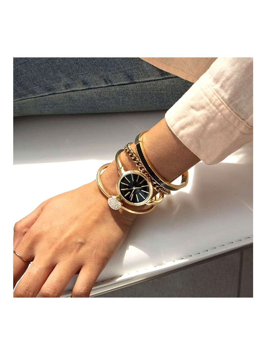 Anne Klein Watch Set BK Gold - Anne Klein