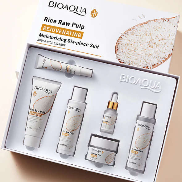 Bioaqua 6-in-1 Rice Raw Pulp Skincare Gift Set