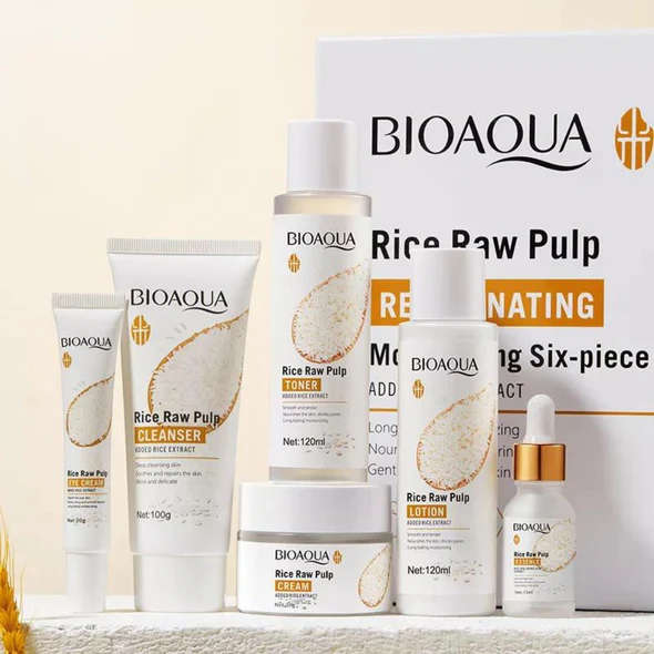 Bioaqua 6-in-1 Rice Raw Pulp Skincare Gift Set
