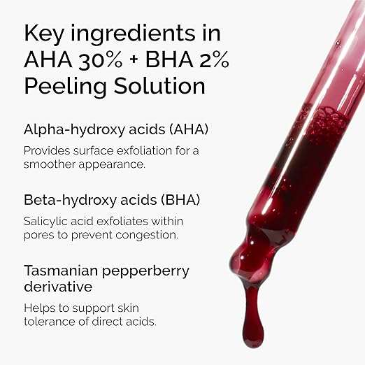 The Ordinary AHA 30% + BHA 2% Peeling Solution, Advanced Exfoliating Peel for Brighter Skin
