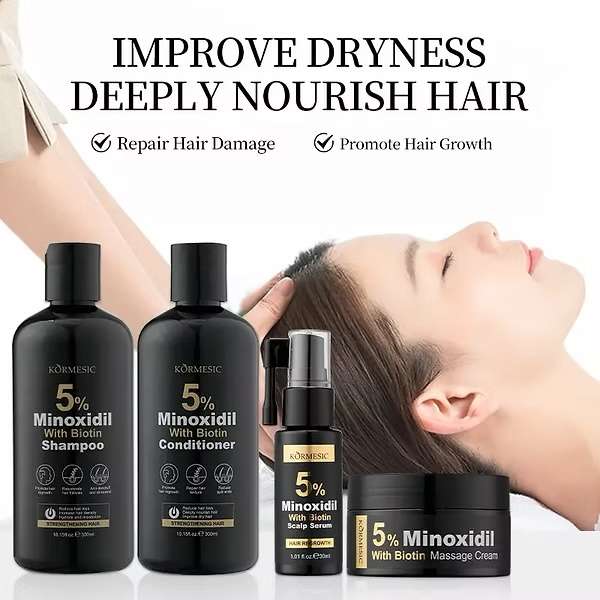 Kormesic 5% Minoxidil with Biotin Hair Care Set