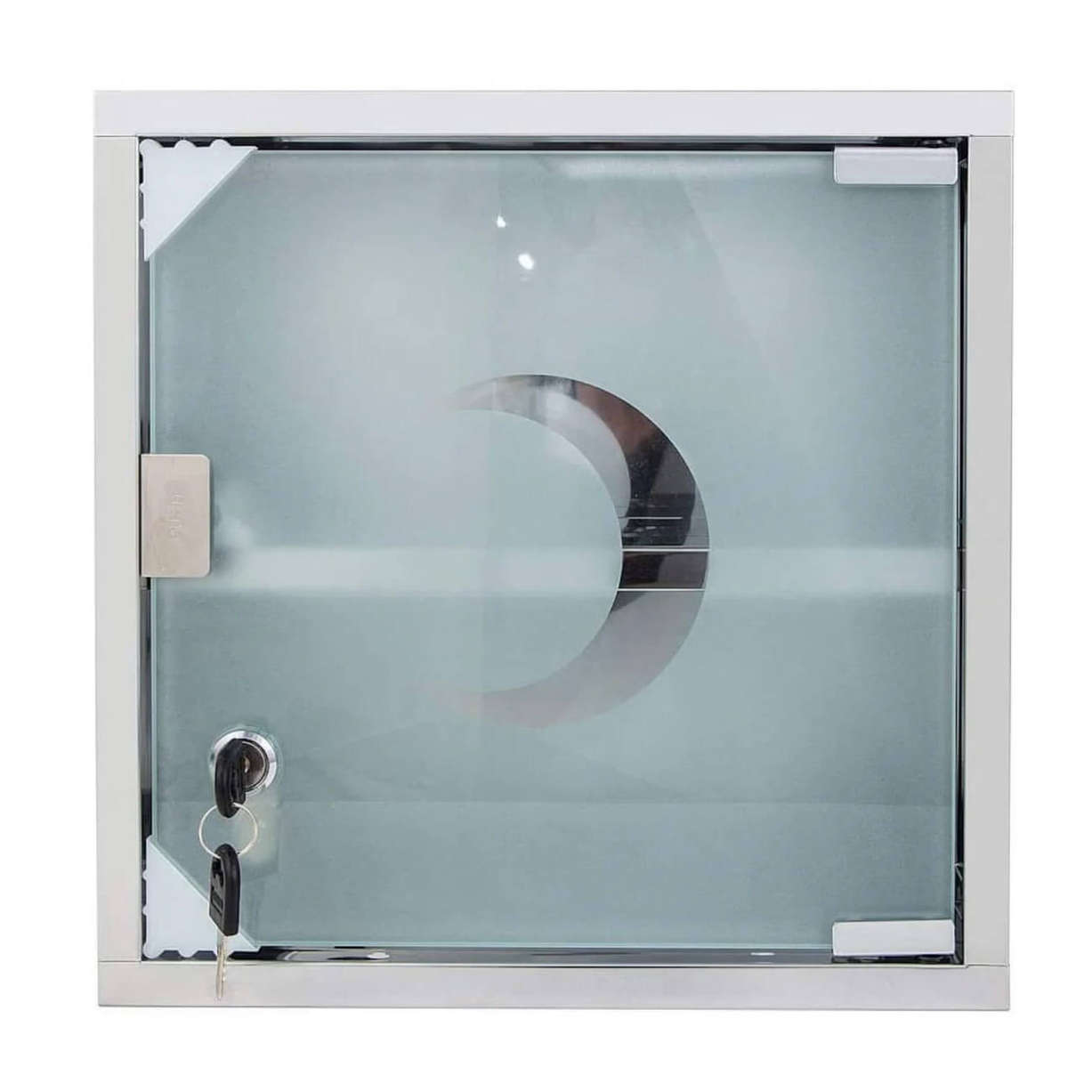 Stainless Steel Medicine Cabinet with Lock and Magnetic Door