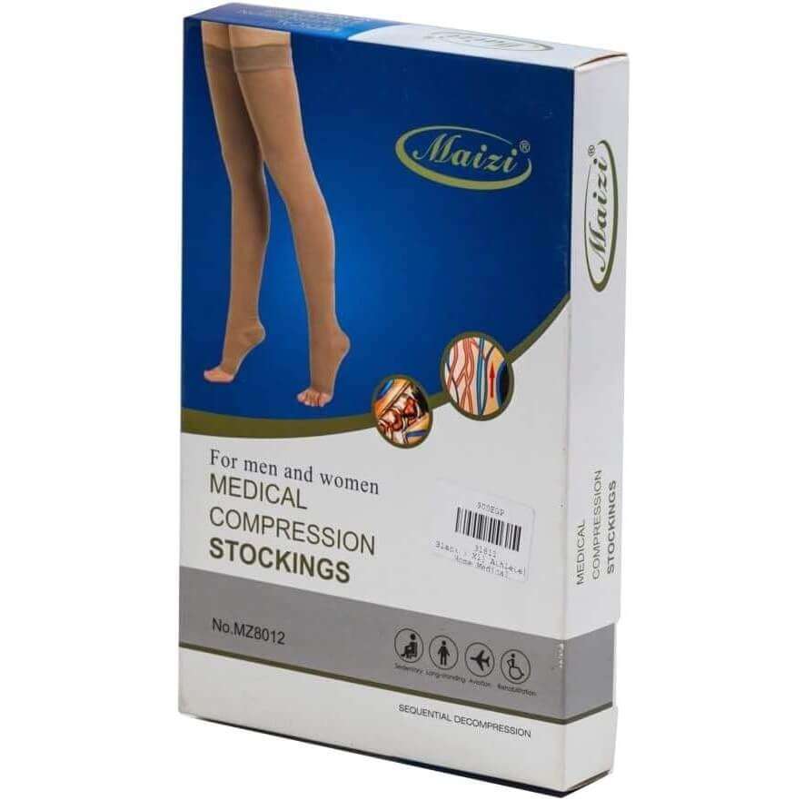 Upper Knee Medical Compression Socks with Toe Opening