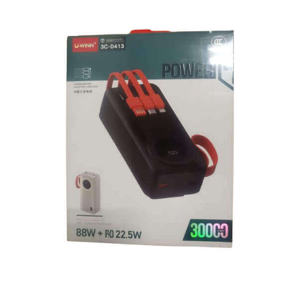 30000mAh Built-in Cable Power Bank
