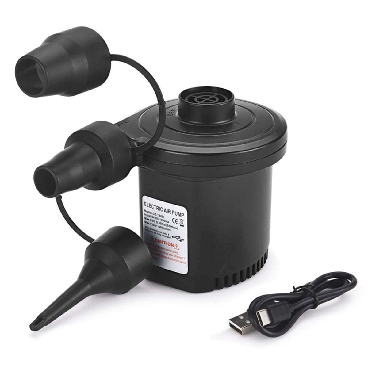 Portable Fast Inflatable Air Pump With 3 Nozzles