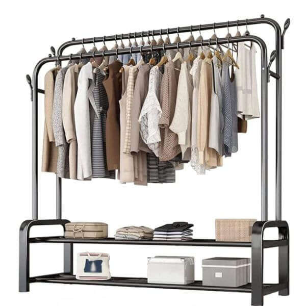 Clothes Hangers with Double Shelf