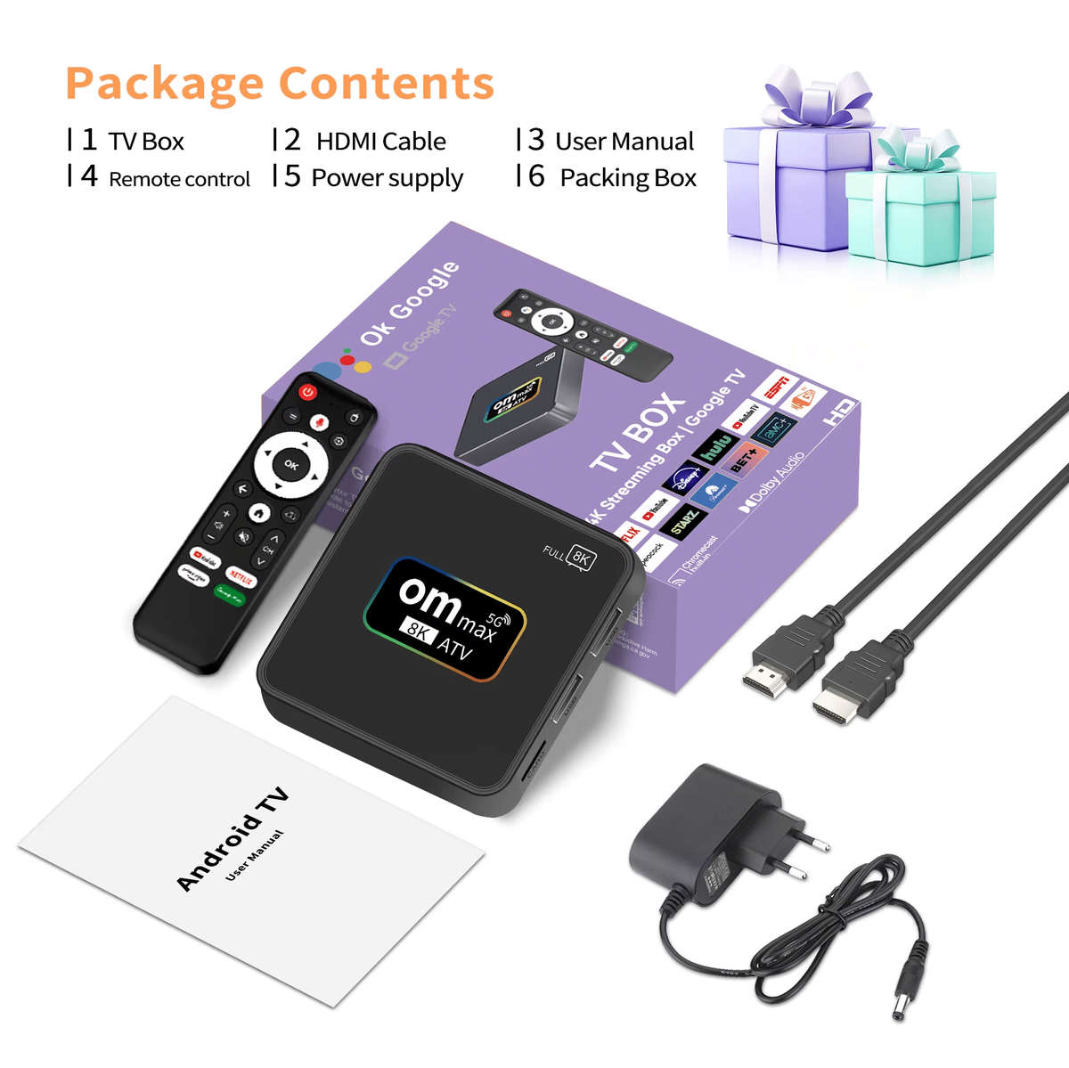 OM Max 4K Android TV Box