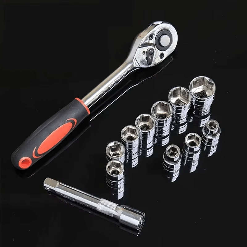 12 Piece 1/2 inch Retractable Socket Wrench Set