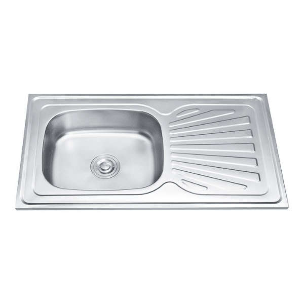 Single Bowl Stainless Steel Kitchen Sink with Drainboard