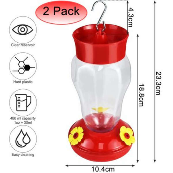 2x Hummingbird Feeders (480ML Each)
