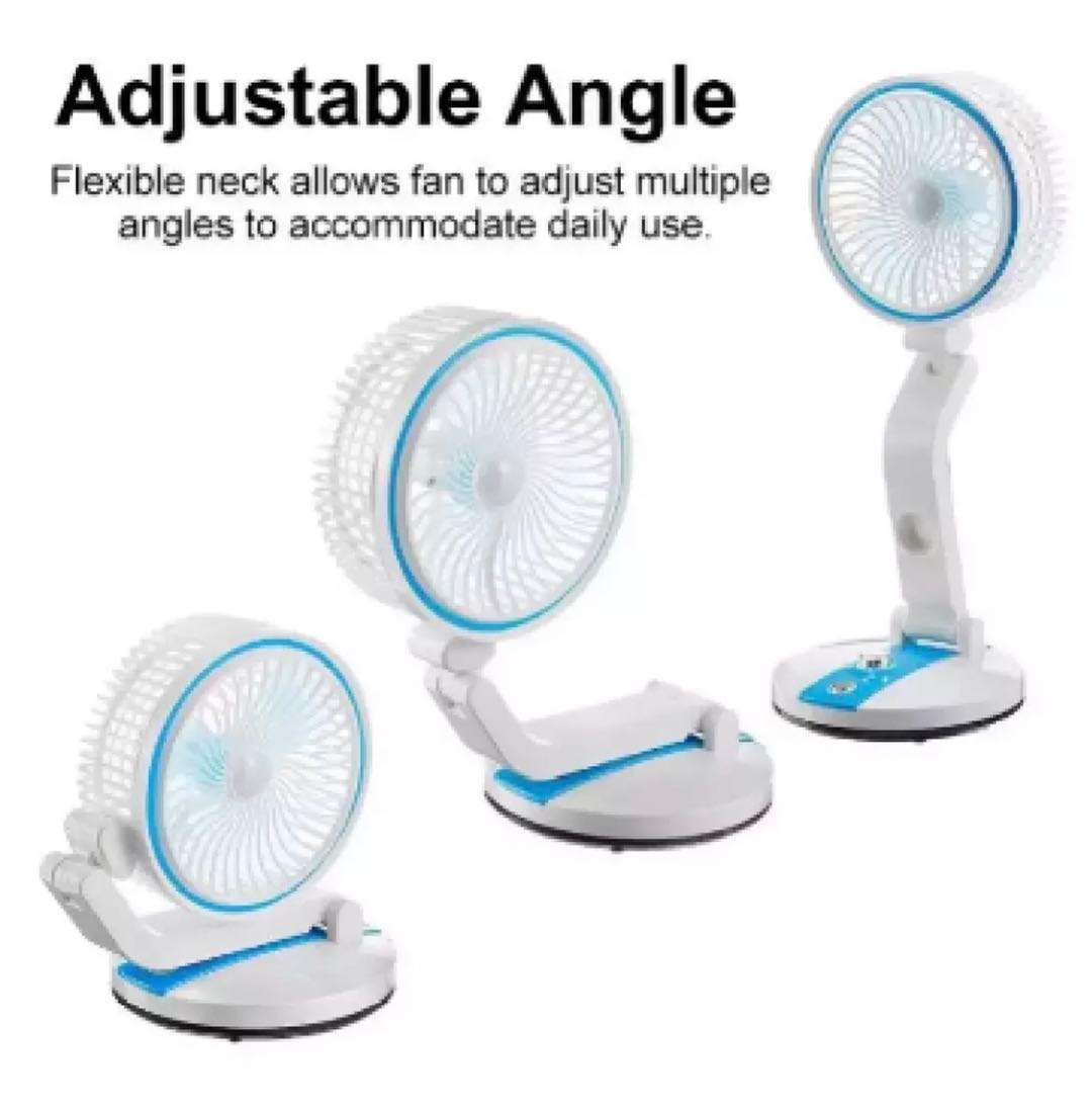 Folding Fan, Multifunction, Rechargeable with LED light, Multicolor