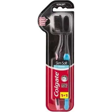 COLGATE TBRUSH SLIM SOFT ADV C/COAL 2 PK