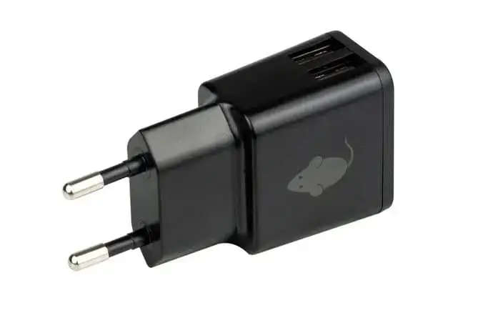 DUAL USB CHARGER 2.4A BLACK