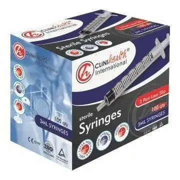 SYRINGE  3ML L/S 100 CLINIHEALTH