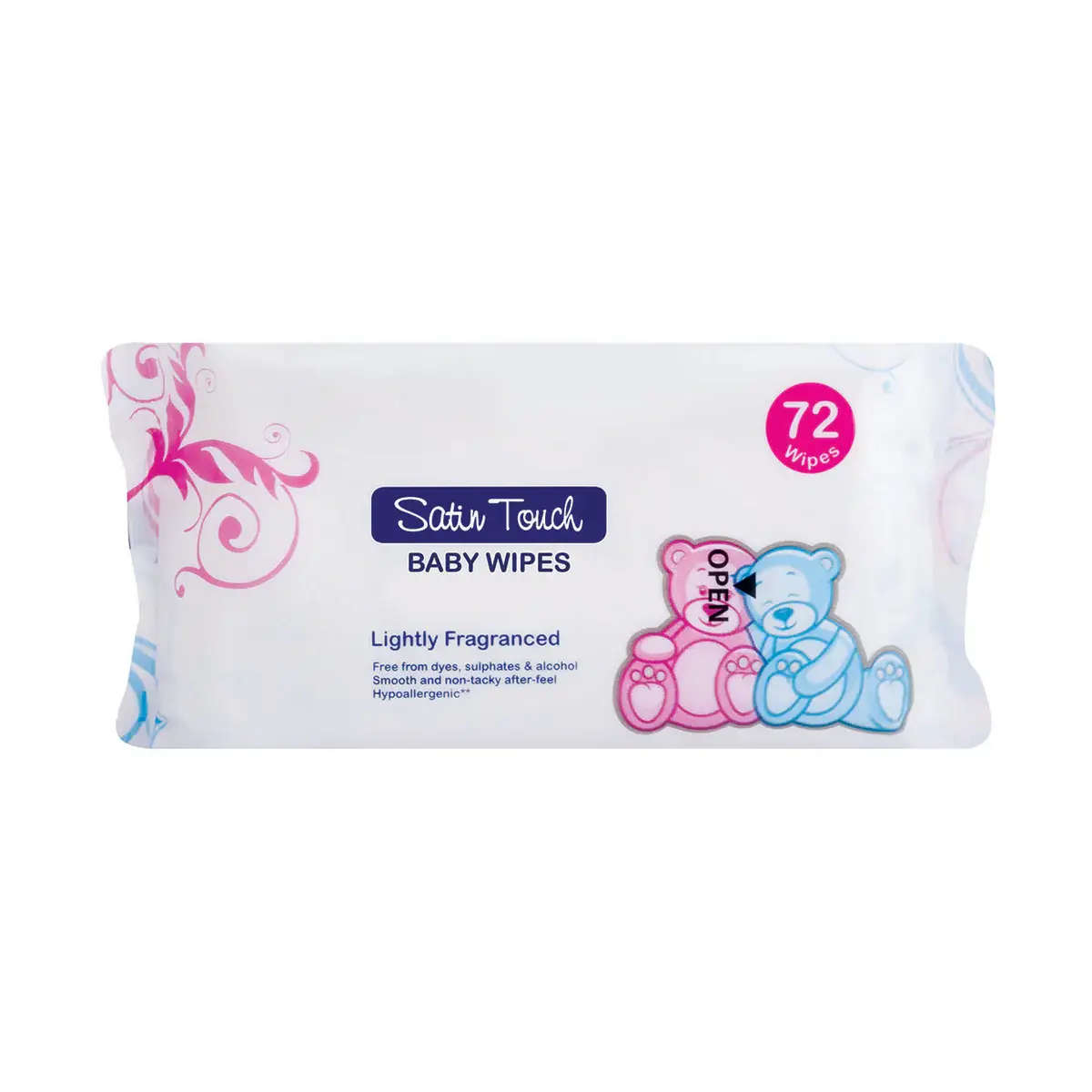 SATIN TOUCH BABY WIPES 72 LIGHTLY FRAG