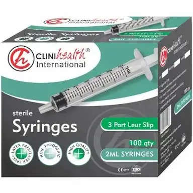 SYRINGE  2ML L/S 100 CLINIHEALTH