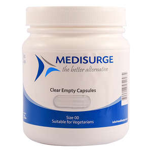 CLEAR EMPTY CAPSULES 500 SIZE 00 MEDISU