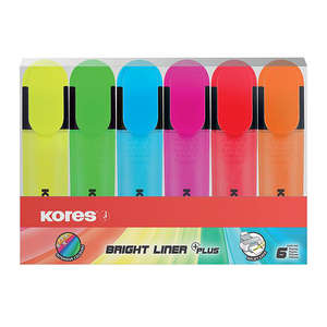 KORES BRIGHTLINER PLUS CHISEL TIP NEON 6