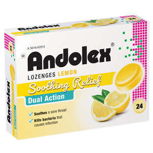 ANDOLEX LOZENGES LEMON 24