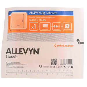 ALLEVYN SILVER ADHESIVE 12.5X12.5CM   1