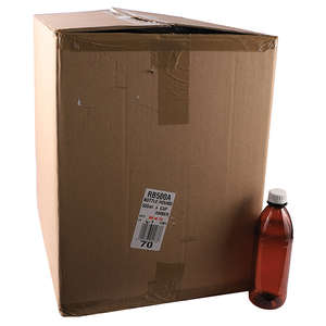 BOTTLE ROUND AMBER 500ML 70~