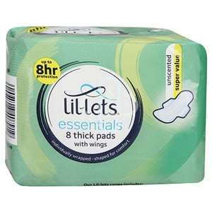 LIL-LETS ESSENTIALS PADS UNSCENTED 8