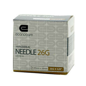 NEEDLE 26GX16MM ECONOCARE 100 BROWN