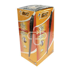 PEN BIC CLIC MED B/P BLACK 60's 1