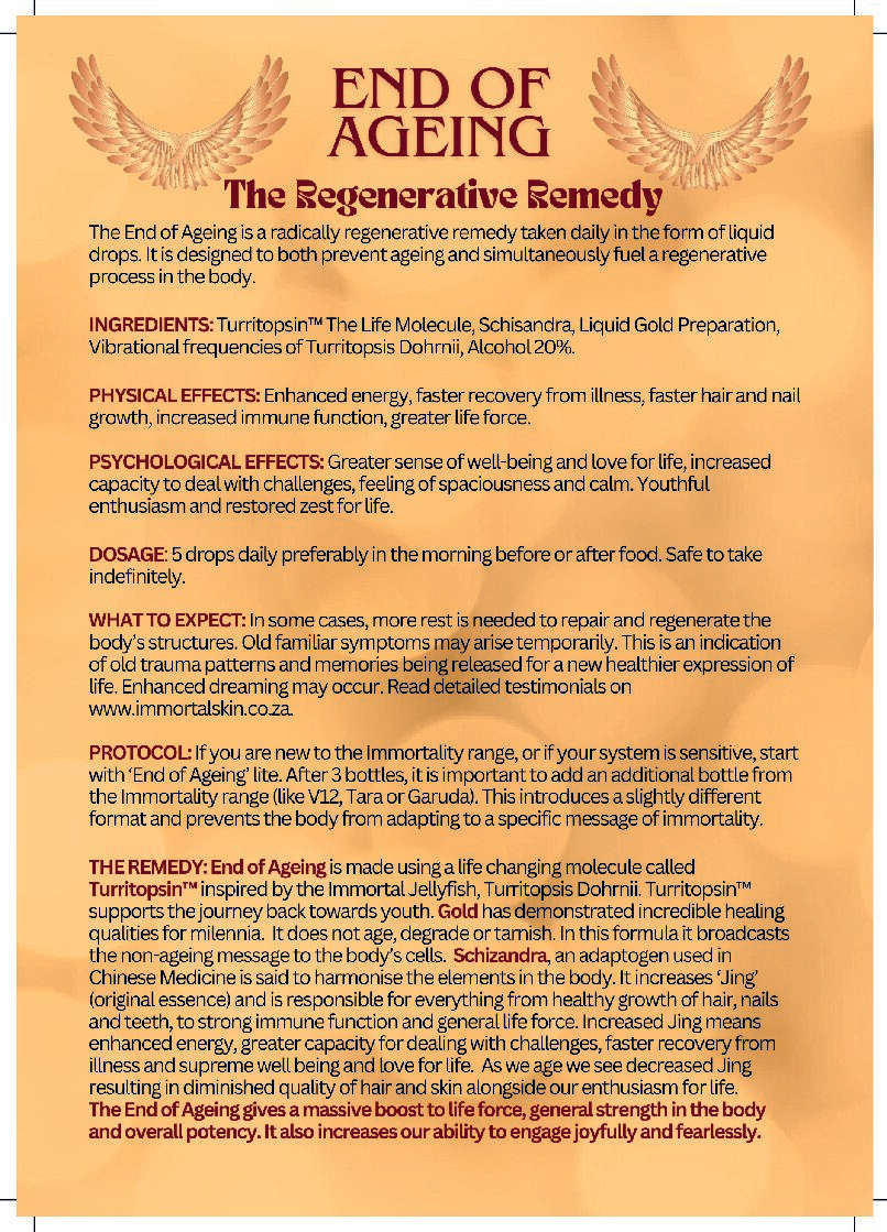 End of Ageing Potentised Homeopathic Remedy 10ml