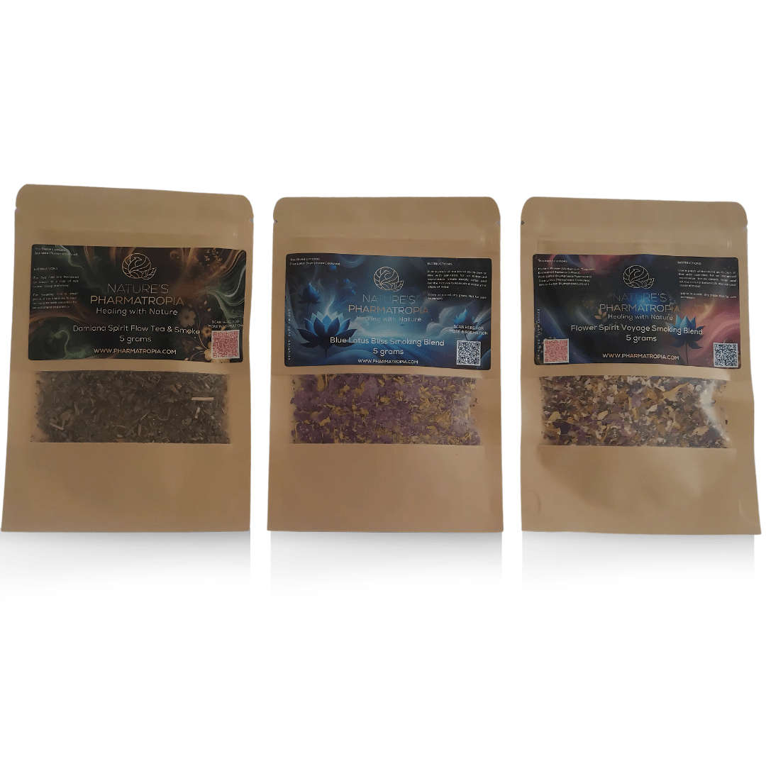 Flower Spirit Voyage Smoking Blend (Blue, Pink, White Lotus, Damiana, Mullein) 5g