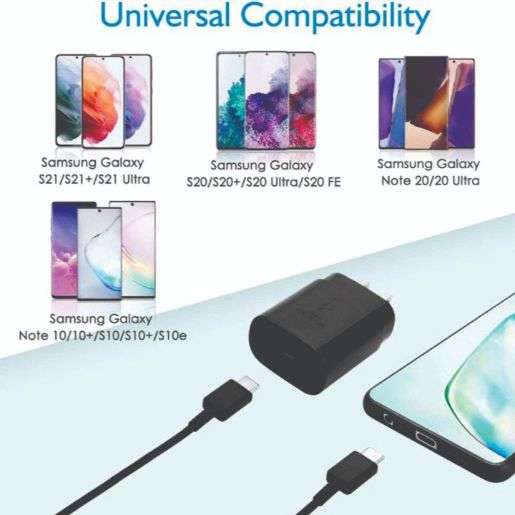 Super Fast 45W Charger & Type C to Type C Cable -Black