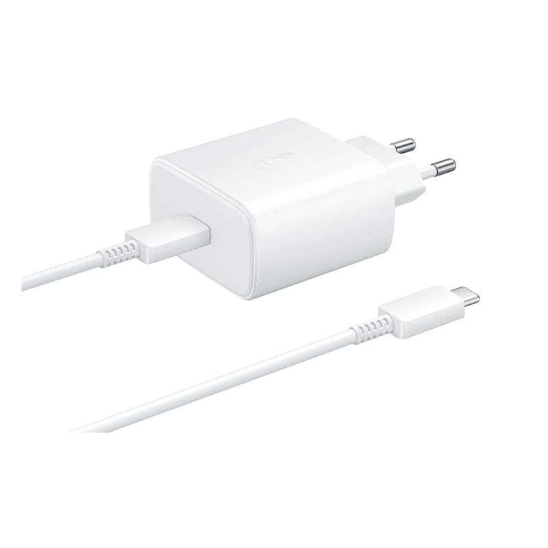 45W PD Fast Charger for Android with USB-C to USB-C  White