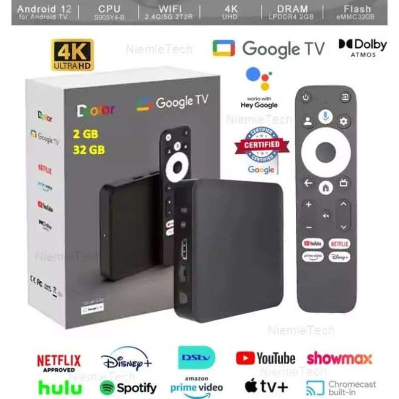 TV Box Gen Android 12 Google & Netflix Certified GD2 TV Box