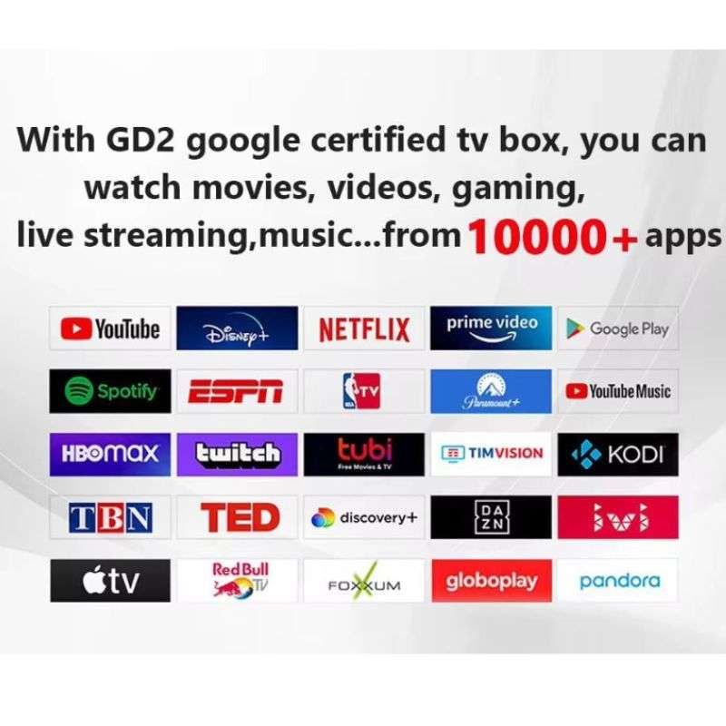 TV Box Gen Android 12 Google & Netflix Certified GD2 TV Box