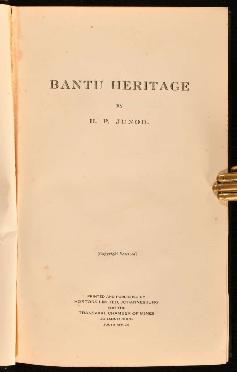 Bantu Heritage by H.P.Junod (1938)