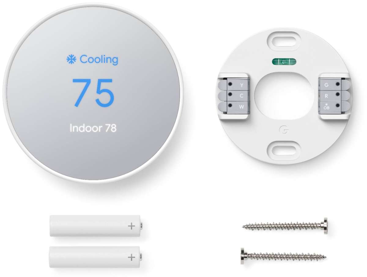 Google - Nest Smart Programmable Wifi Thermostat - Snow