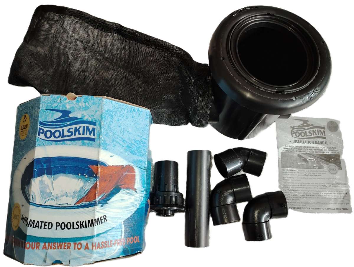 Aqua Max PoolSkim | Fixed Surface Skimmer | Black