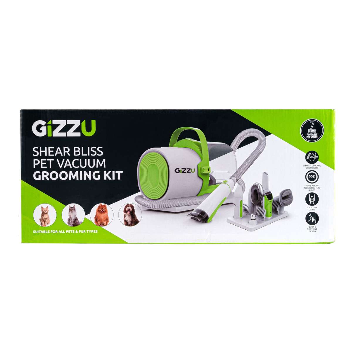 Gizzu Shear Bliss Pet Vacuum Grooming Kit