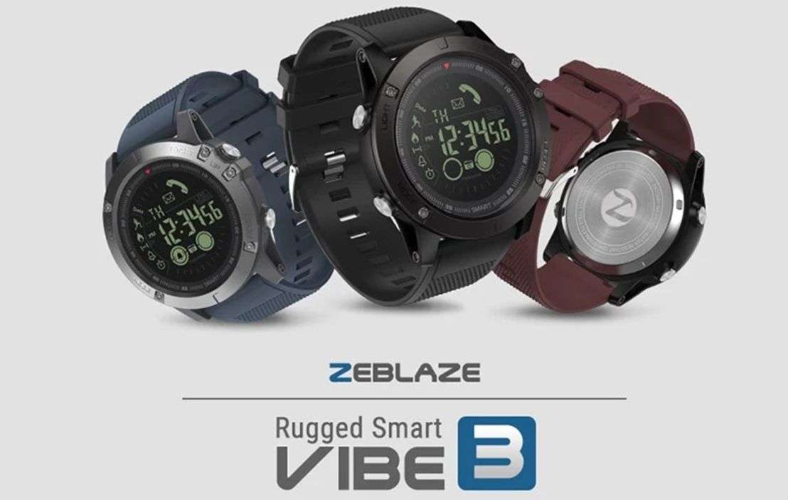Zeblaze VIBE 3 Flagship Rugged Smart Watch Luminous Dial Wristband - Blue