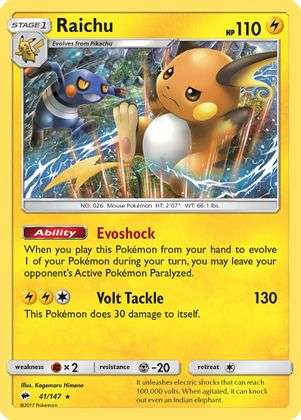 Pokemon - Raichu - SM - Burning Shadows - Holofoil
