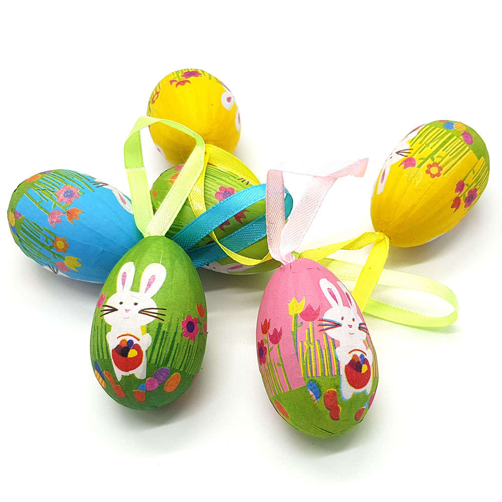 Easter Eggs Hanging Decor - Easter Egg Table Decor- 6 Pack