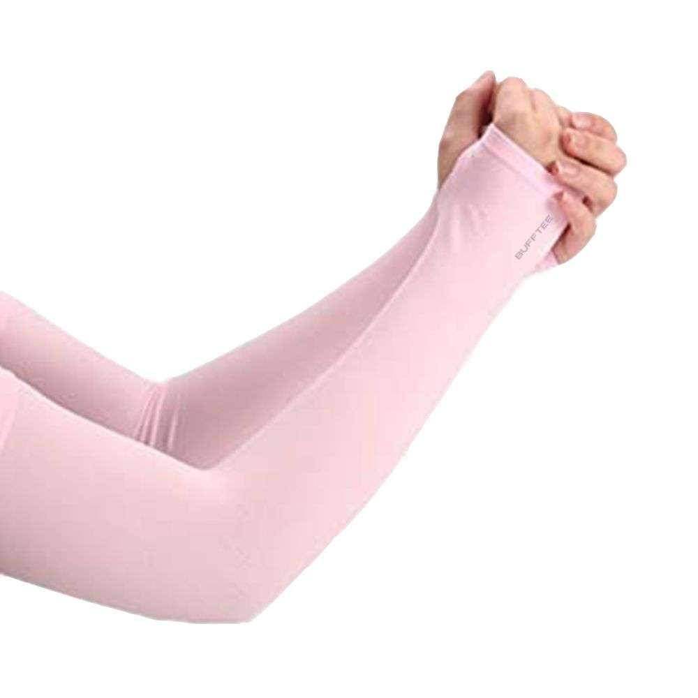 BUFFTEE Arm Sleeves - Compression Sleeves - Cool & Warm Sleeves -Soft Pink & Blue-Unisex