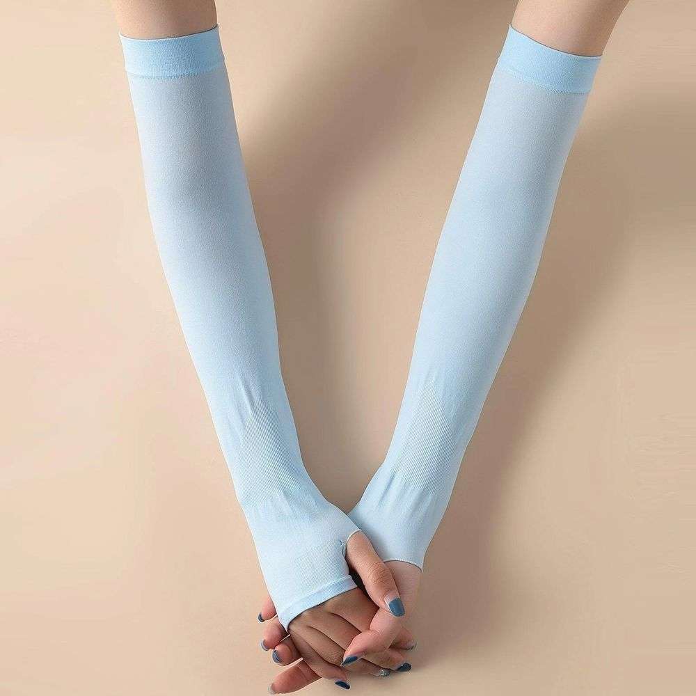 BUFFTEE Arm Sleeves - Compression Sleeves - Cool & Warm Sleeves -Soft Pink & Blue-Unisex