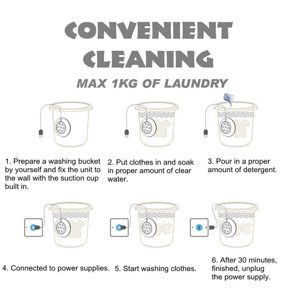 Ultrasonic Turbine Portable Mini Washing Machine