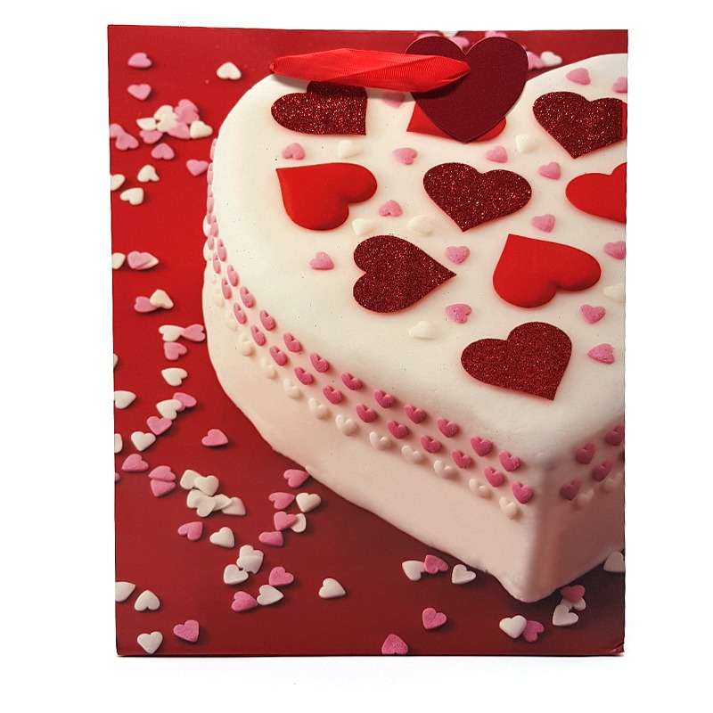 Bufftee Valentines Day Cake Gift Bag- Large