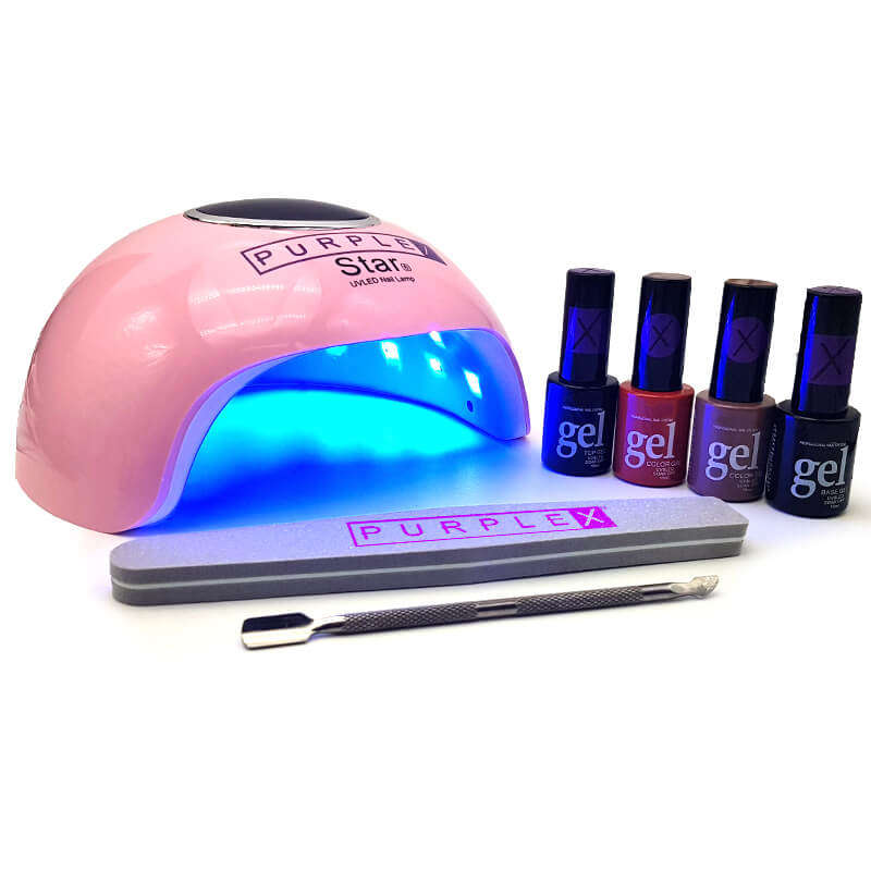 PurpleX Gel Nail Polish Starter Kit & Professional UV/LED Gel Nail Lamp