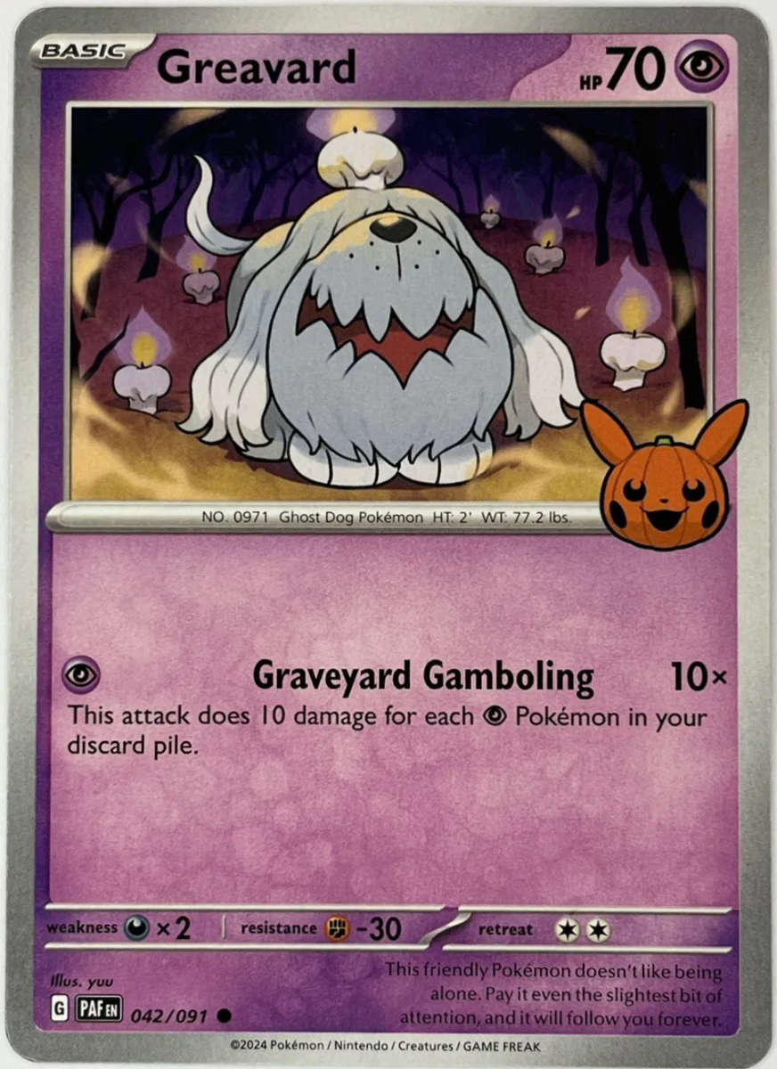 Pokemon Cards - Greavard 042/091 Trick or Trade BOOster Bundle 2024