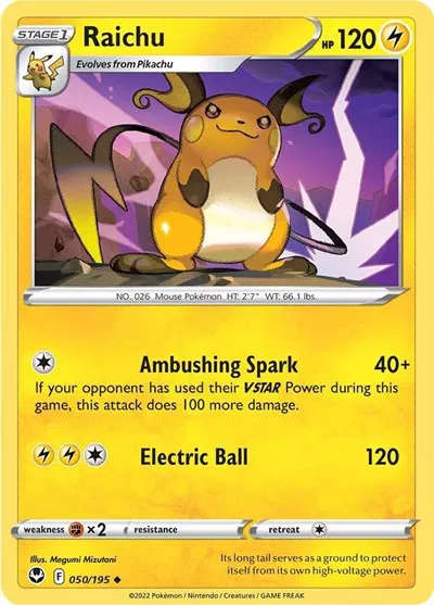 Pokemon Cards - Raichu 050/195 Reverse Holofoil